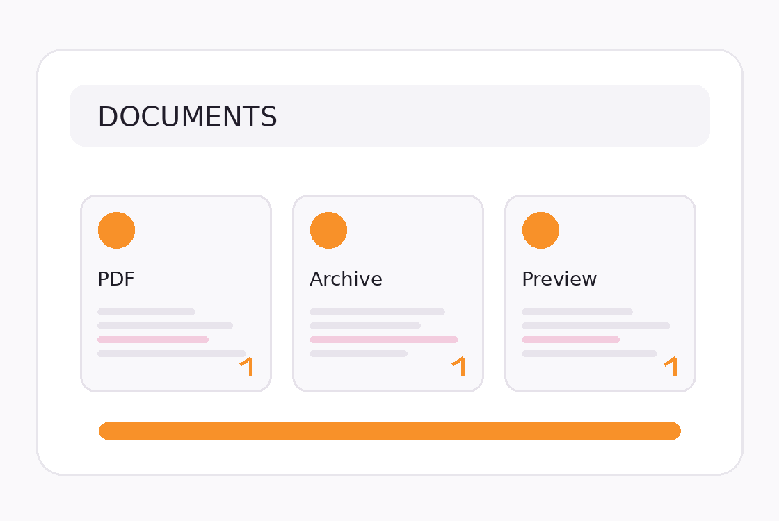 Visual da solução documents na plataforma ZQO